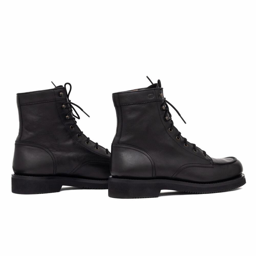 GUCCI Tom Ford Era Men's Leather Moc Toe Combat Boot Black EU43.5/US10.5 - Picture 4 of 16